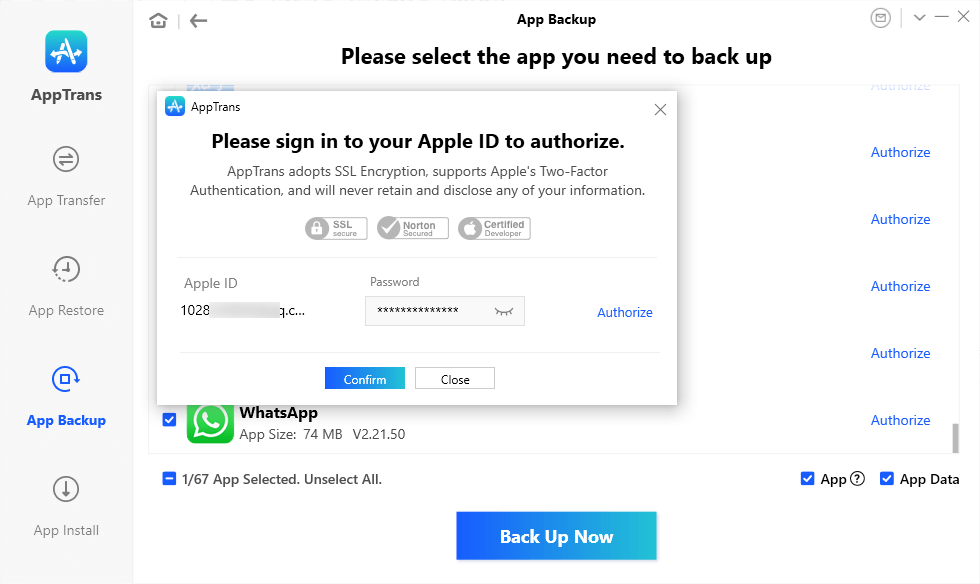 Jak Odzyskać Usunięte Wiadomości WhatsApp Bez Kopii Zapasowej Apptrans app backup authorize apple id