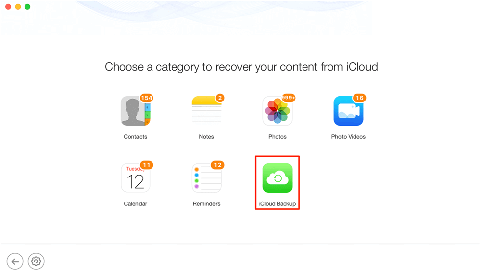 Choose iCloud Backup