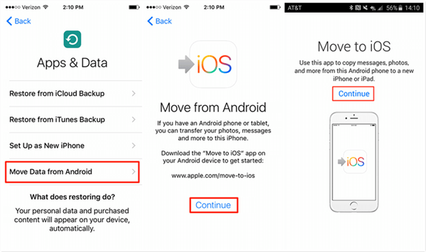 Move Data from Android to iPhone with Move to iOS