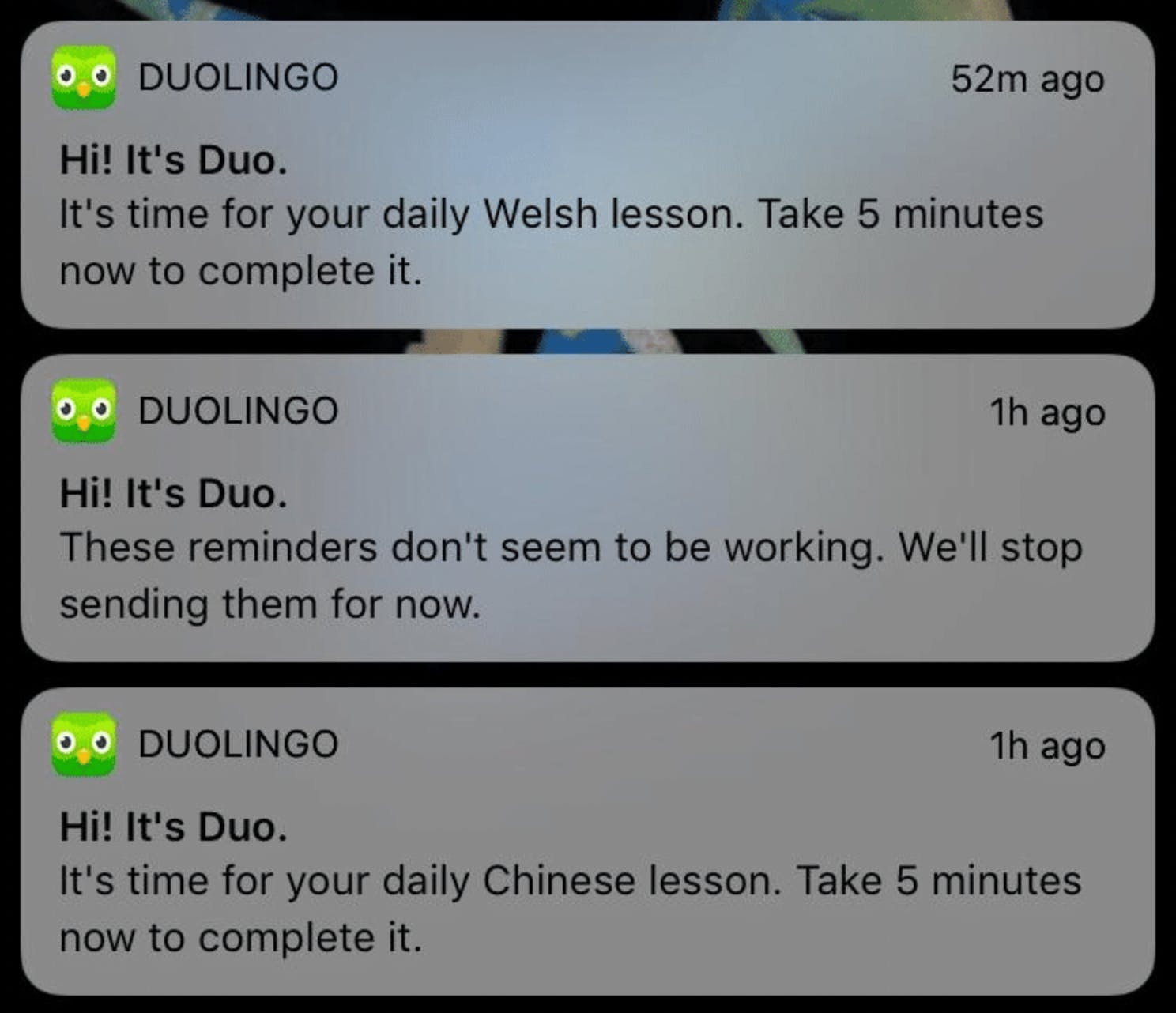 10 przykładów powiadomień, które ponownie zaangażują użytkowników Twojej aplikacji Duolingo