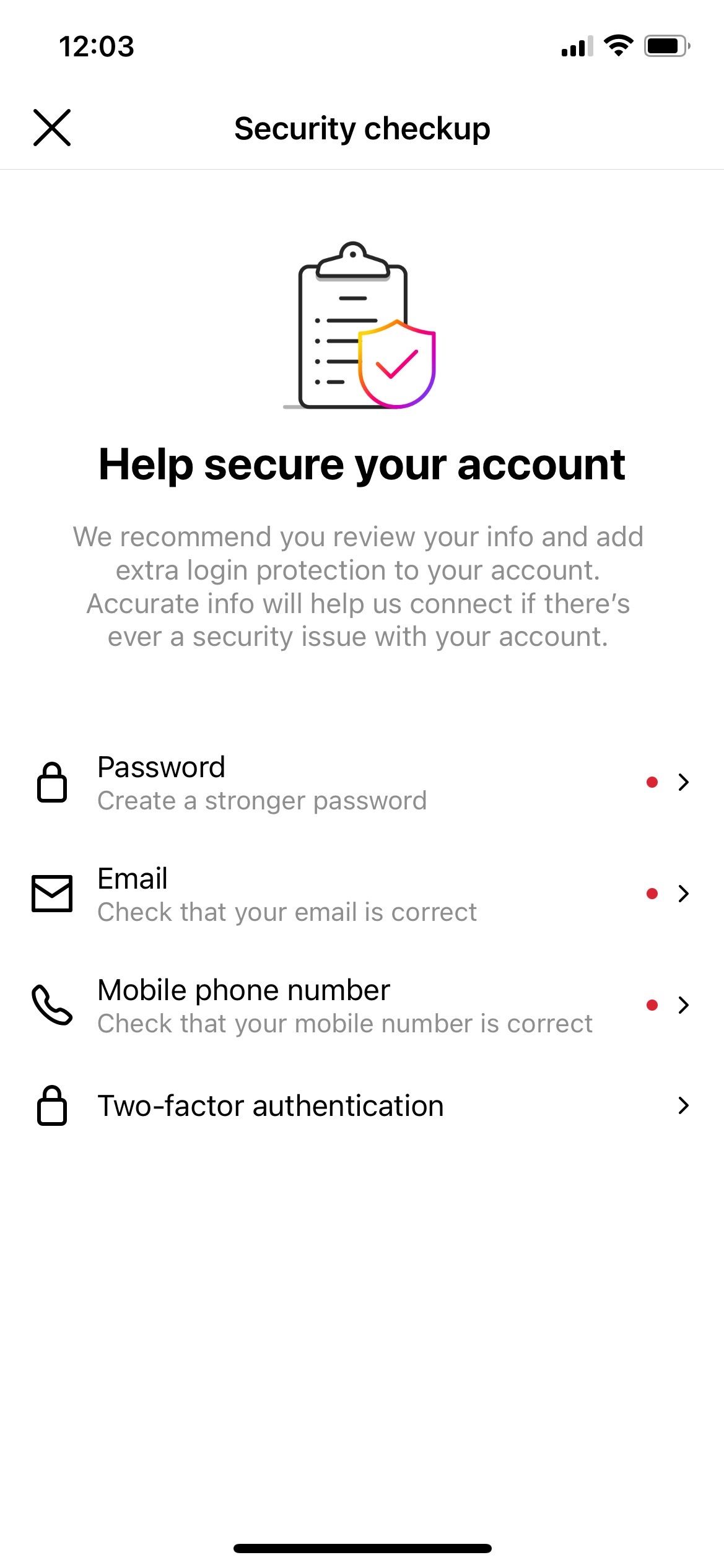 Jak przeprowadzić kontrolę bezpieczeństwa na Instagramie Security checkup on instagram