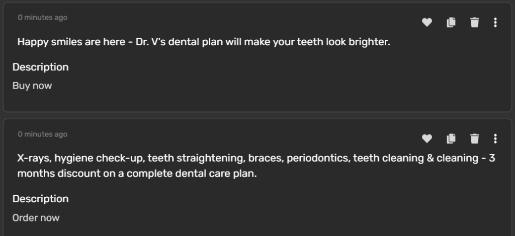 15 przykładów reklam promocyjnych dla Twojej marki (bezpłatne narzędzia + zasoby w zestawie) Simplified ai promotional ad example dental clinic 1024x469