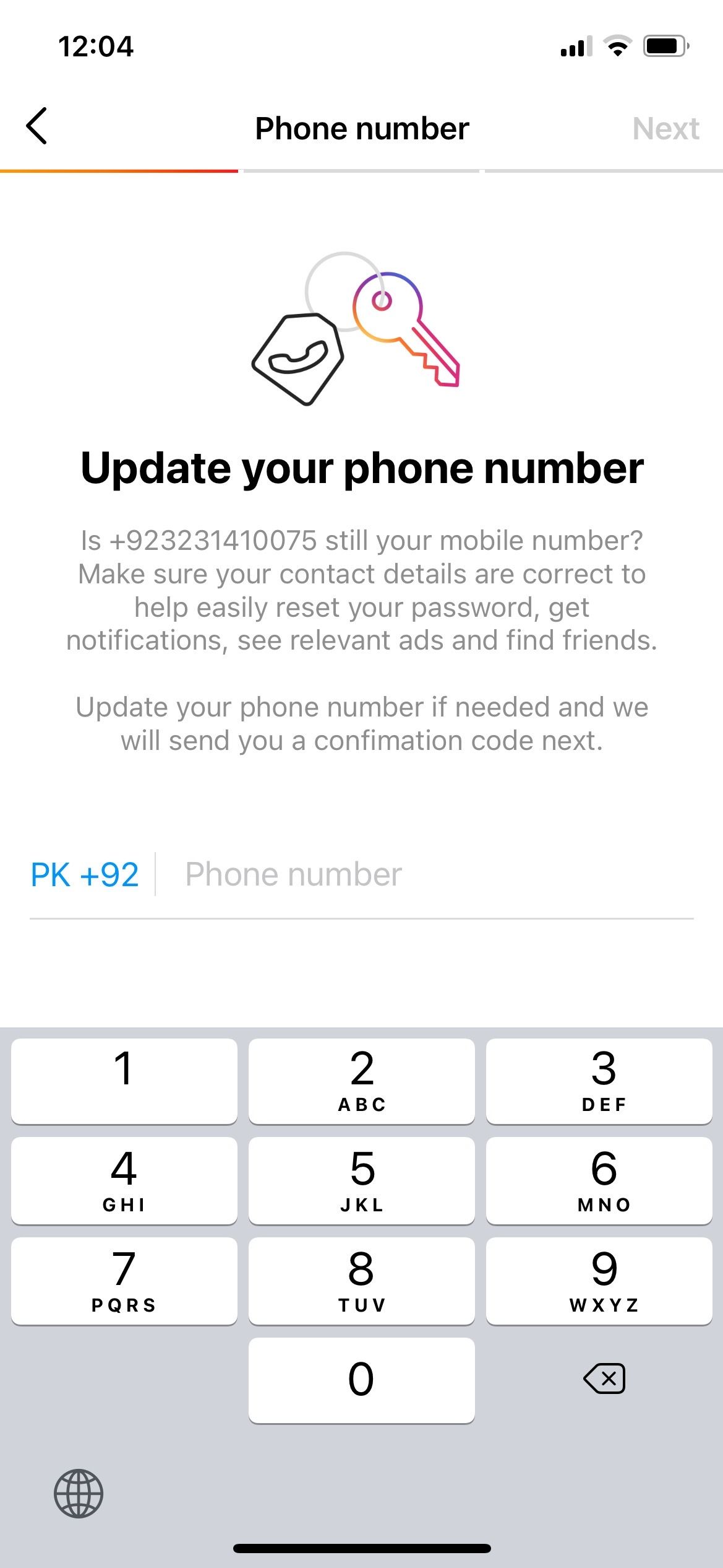 Jak przeprowadzić kontrolę bezpieczeństwa na Instagramie Update your phone number on instagram