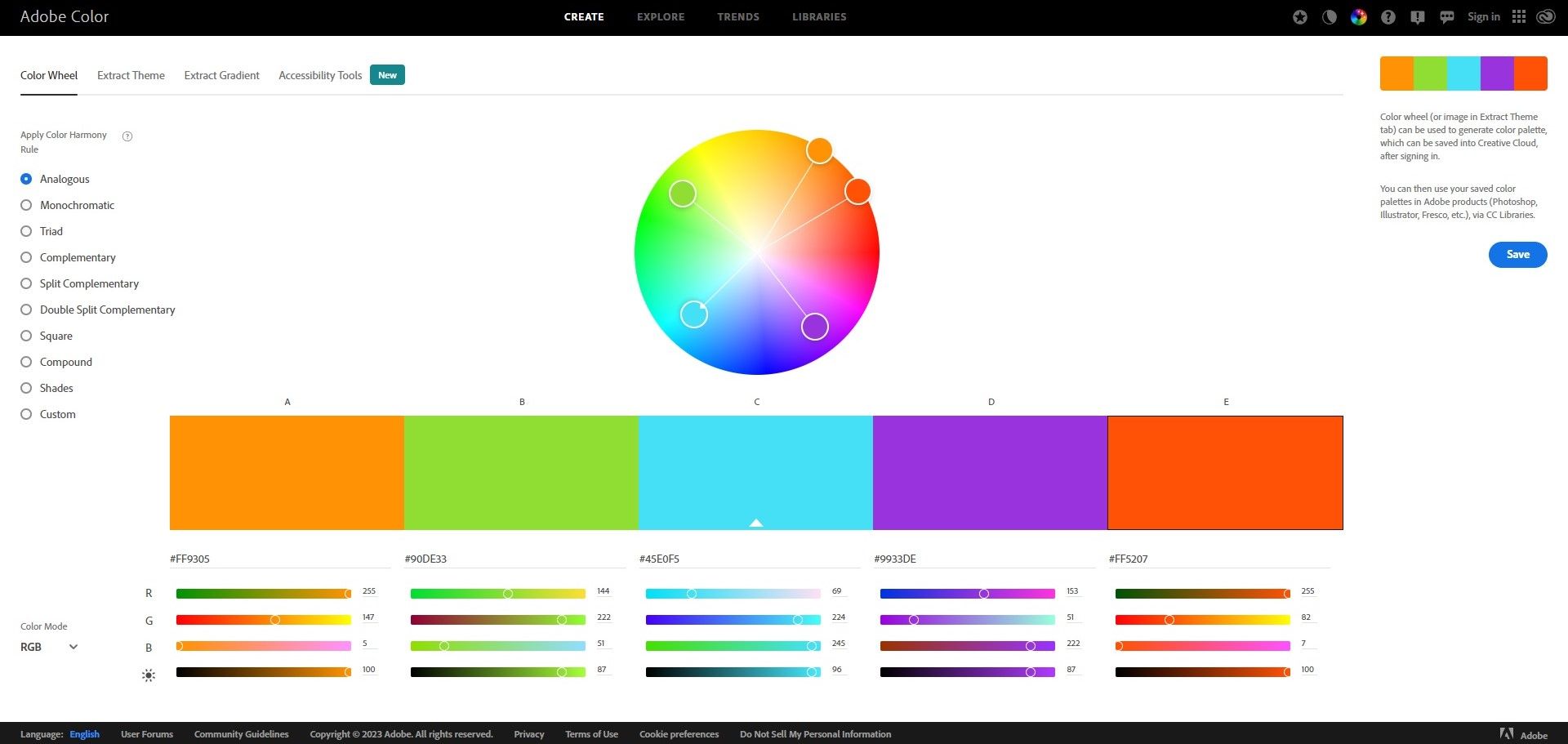 Jak wykorzystać fotografię do stworzenia własnej estetyki na Instagramie Adobe color wheel