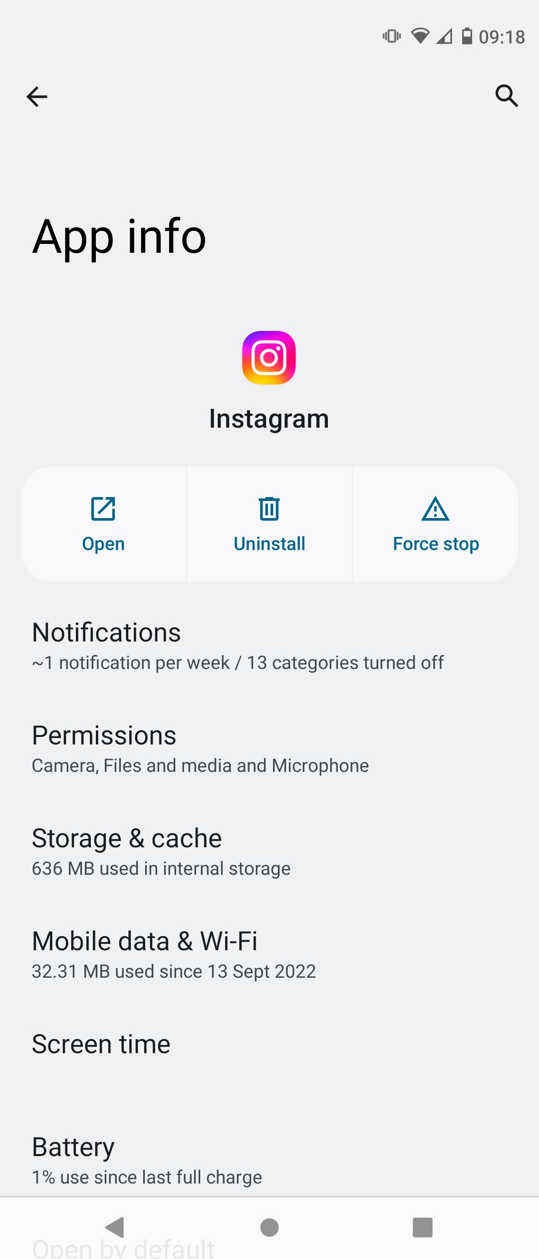 Historie na Instagramie nie ładują się?  Przewodnik rozwiązywania problemów Instagram app info on android smartphone