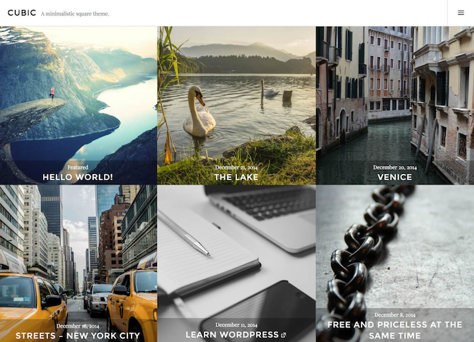 WordPress theme links on Instagram