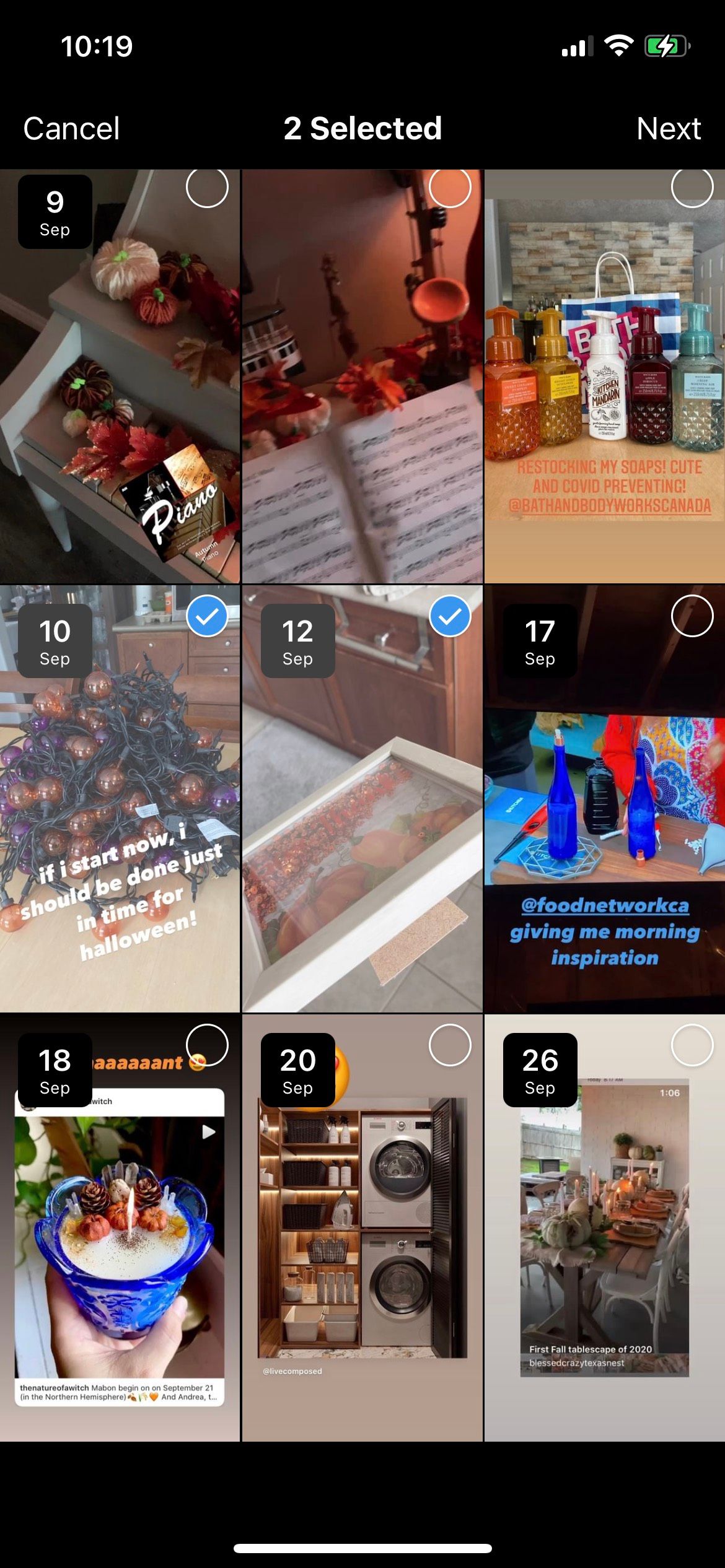 Czym są wyróżnienia na Instagramie i jak ich używasz? Halloween stories options screenshot