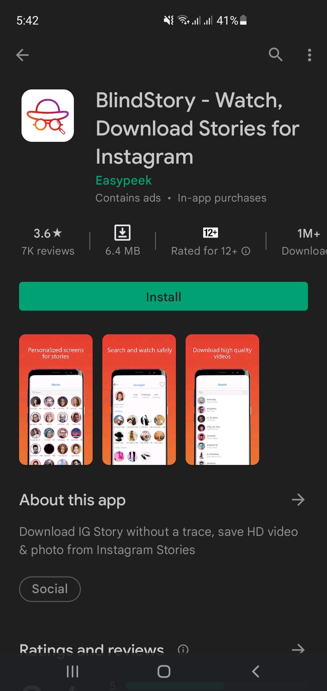 Browser and story download tool on Instagram