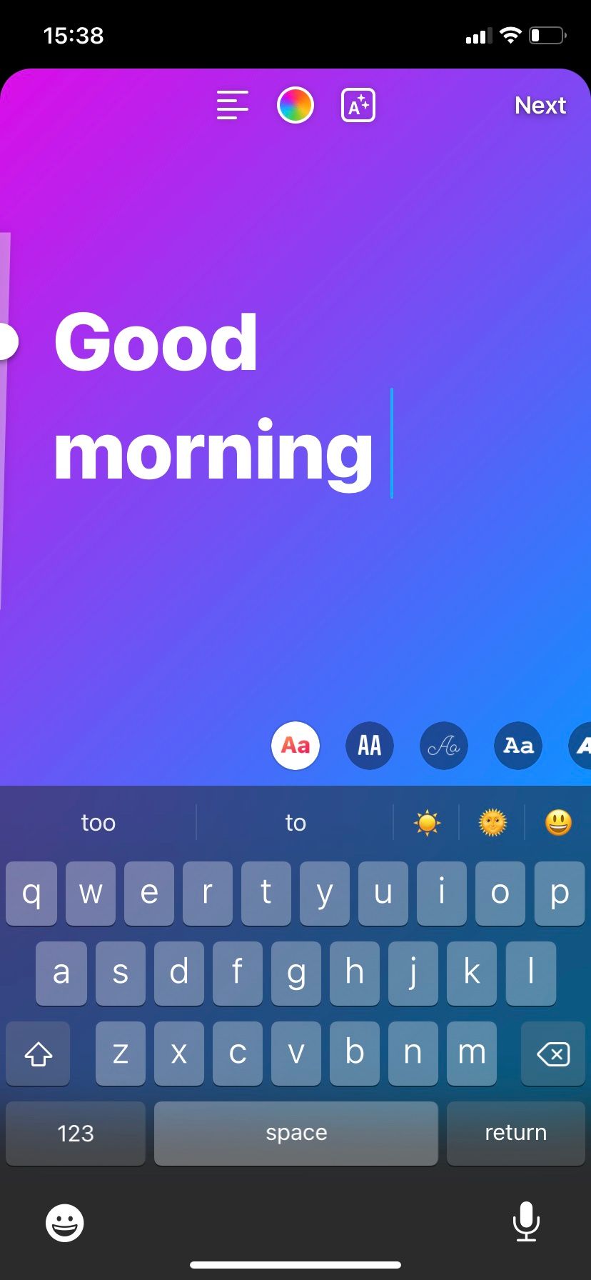 Jak zmienić czcionki na Instagramie Instagram text story font 2