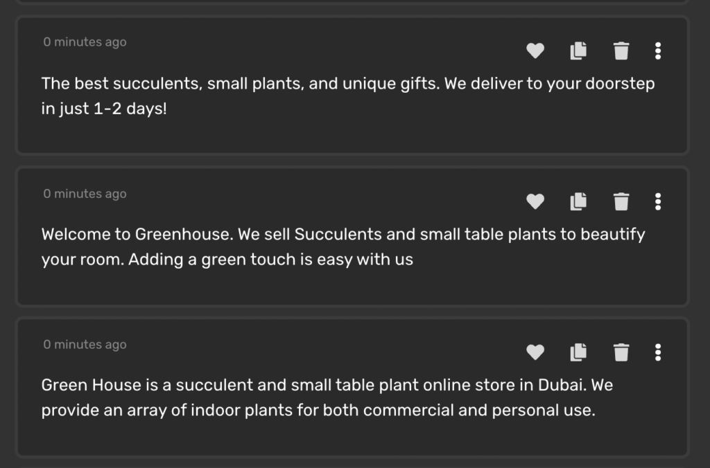 Uproszczony przykład ai-web copywriting — Greenhouse