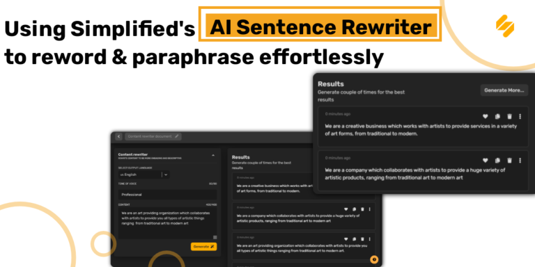 Simplified's AI Sentence Rewriter: How to effortlessly rephrase and paraphrase