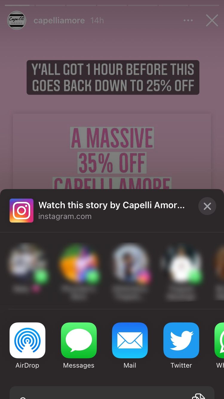 Jak udostępnić historię na Instagramie każdemu Screenshot showing options for sharing instagram story