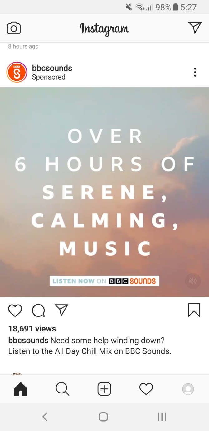 Sponsored post on Instagram